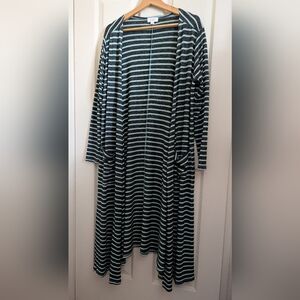 LuLaRoe Mint and Black Striped Dress